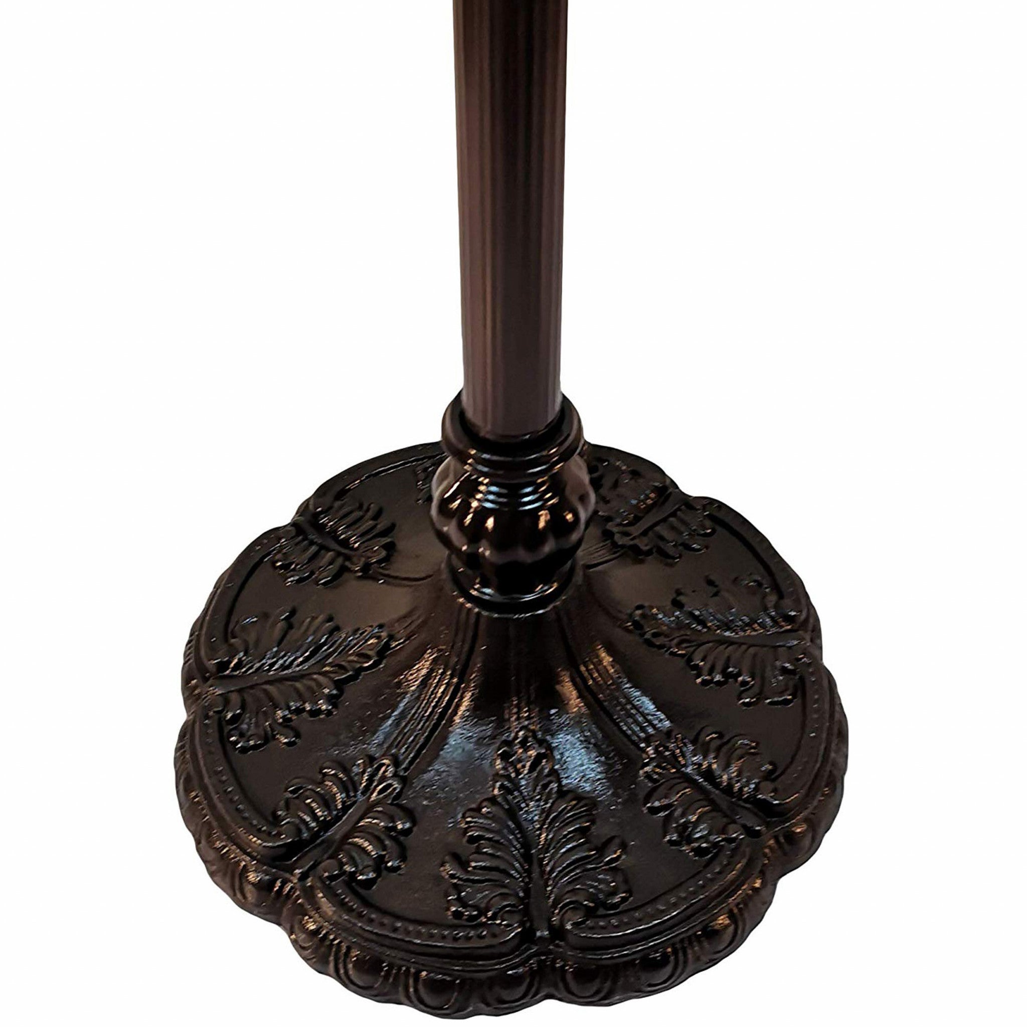 62" Brown Traditional Shaped Floor Lamp With White Stained Glass Bowl Shade - Homeroots - Flyclothing LLC