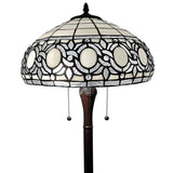 63" Brown Two Light Traditional Shaped Floor Lamp With White Stained Glass Bowl Shade - Homeroots
