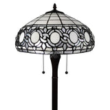 63" Brown Two Light Traditional Shaped Floor Lamp With White Stained Glass Bowl Shade - Homeroots - Flyclothing LLC