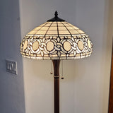 63" Brown Two Light Traditional Shaped Floor Lamp With White Stained Glass Bowl Shade - Homeroots - Flyclothing LLC