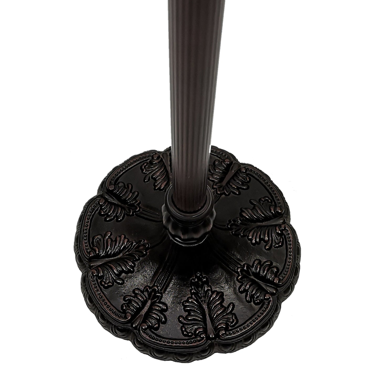 63" Brown Two Light Traditional Shaped Floor Lamp With White Stained Glass Bowl Shade - Homeroots - Flyclothing LLC