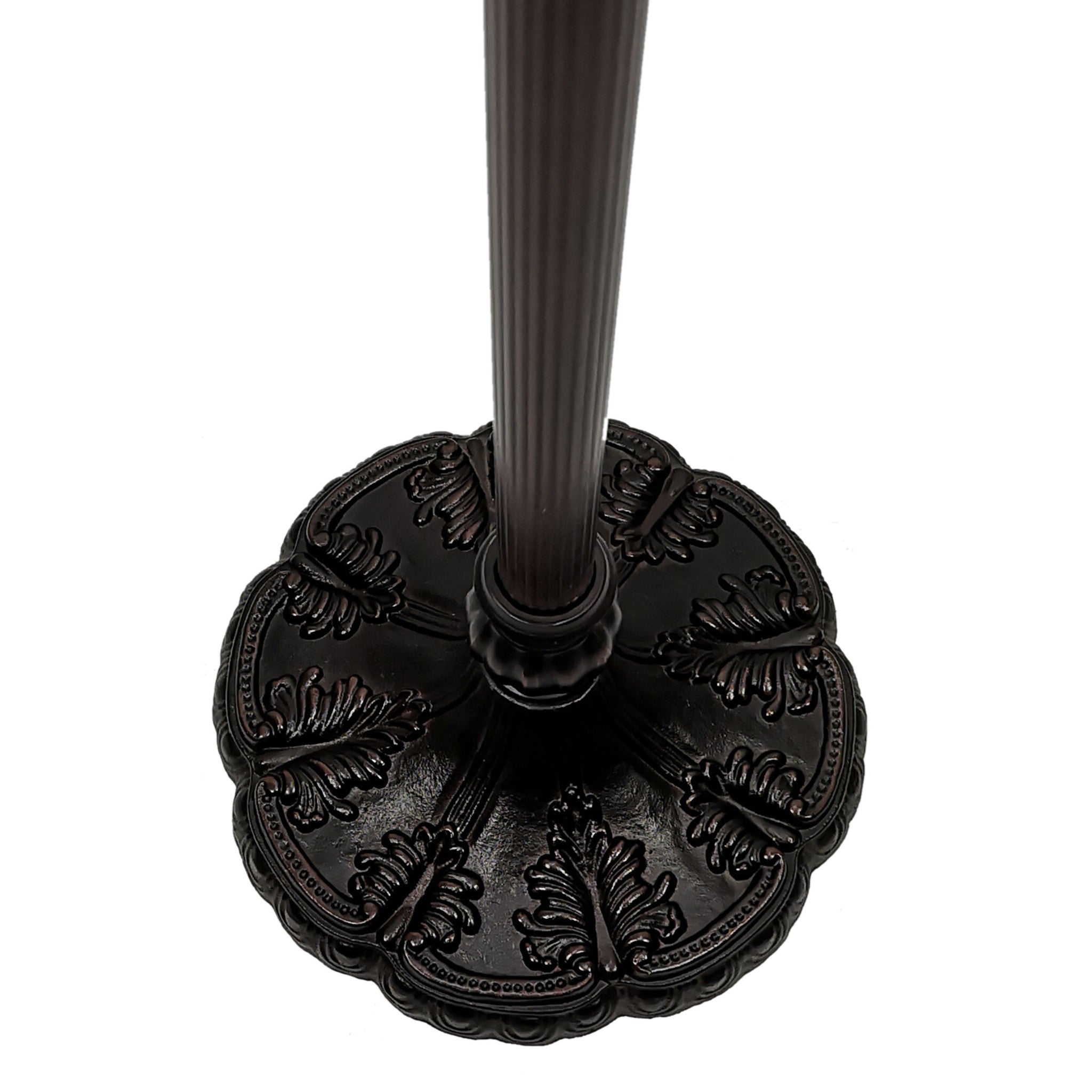 63" Brown Two Light Traditional Shaped Floor Lamp With White Stained Glass Bowl Shade - Homeroots - Flyclothing LLC