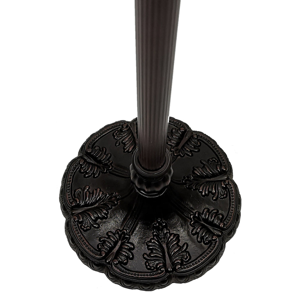 63" Brown Two Light Traditional Shaped Floor Lamp With White Stained Glass Bowl Shade - Homeroots - Flyclothing LLC