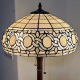63" Brown Two Light Traditional Shaped Floor Lamp With White Stained Glass Bowl Shade - Homeroots - Flyclothing LLC