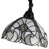 62" Brown Traditional Shaped Floor Lamp With White Stained Glass Bowl Shade - Homeroots