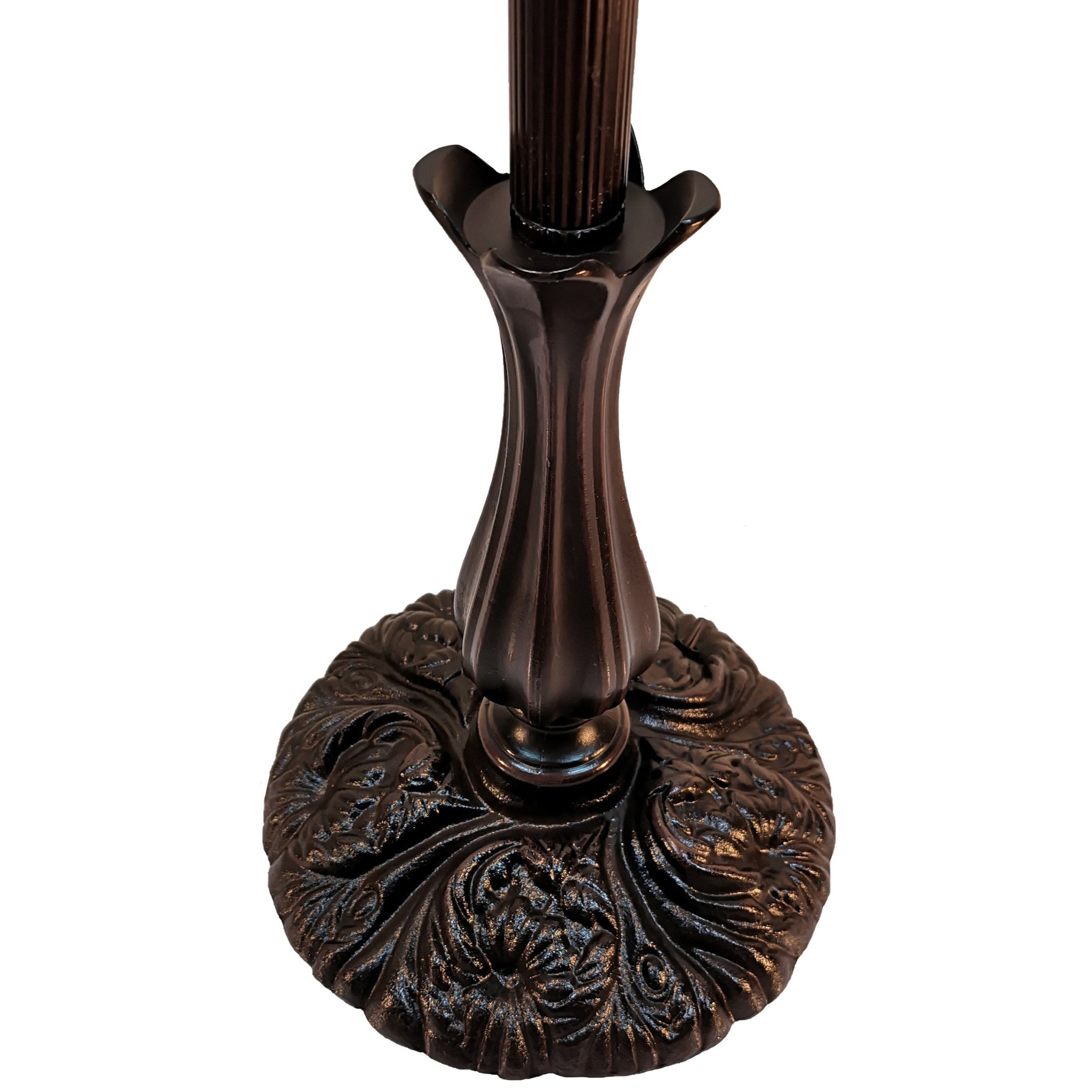 62" Brown Metal Arched Floor Lamp With Amber and Red Flowers Stained Glass Shade - Homeroots - Flyclothing LLC