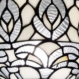 62" Brown Traditional Shaped Floor Lamp With White Peacock Feather Stained Glass Dome Shade - Homeroots - Flyclothing LLC