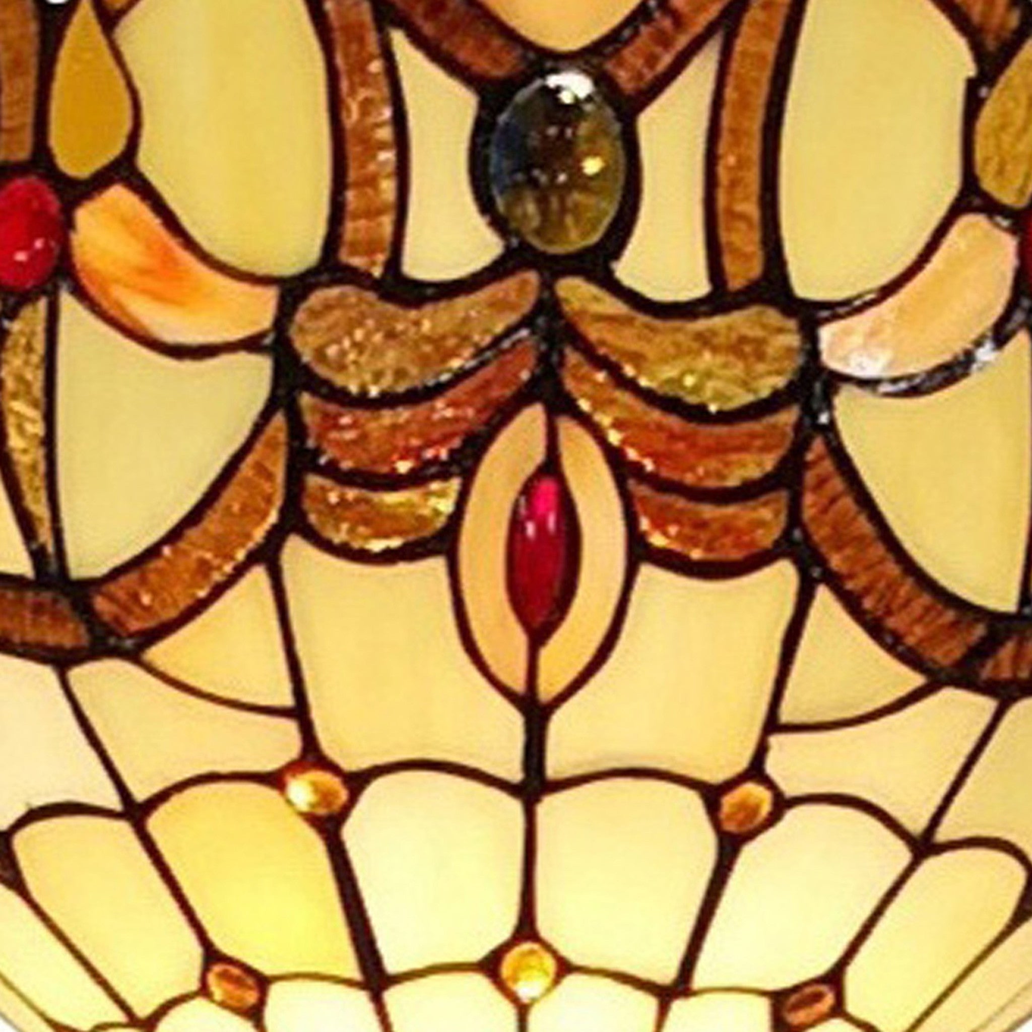 62" Brown Traditional Shaped Floor Lamp With White And Brown Stained Glass Bowl Shade - Homeroots - Flyclothing LLC