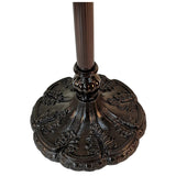 62" Brown Traditional Shaped Floor Lamp With White And Brown Stained Glass Bowl Shade - Homeroots