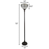 72" Brown Traditional Shaped Floor Lamp With Brown Stained Glass Bowl Shade - Homeroots - Flyclothing LLC