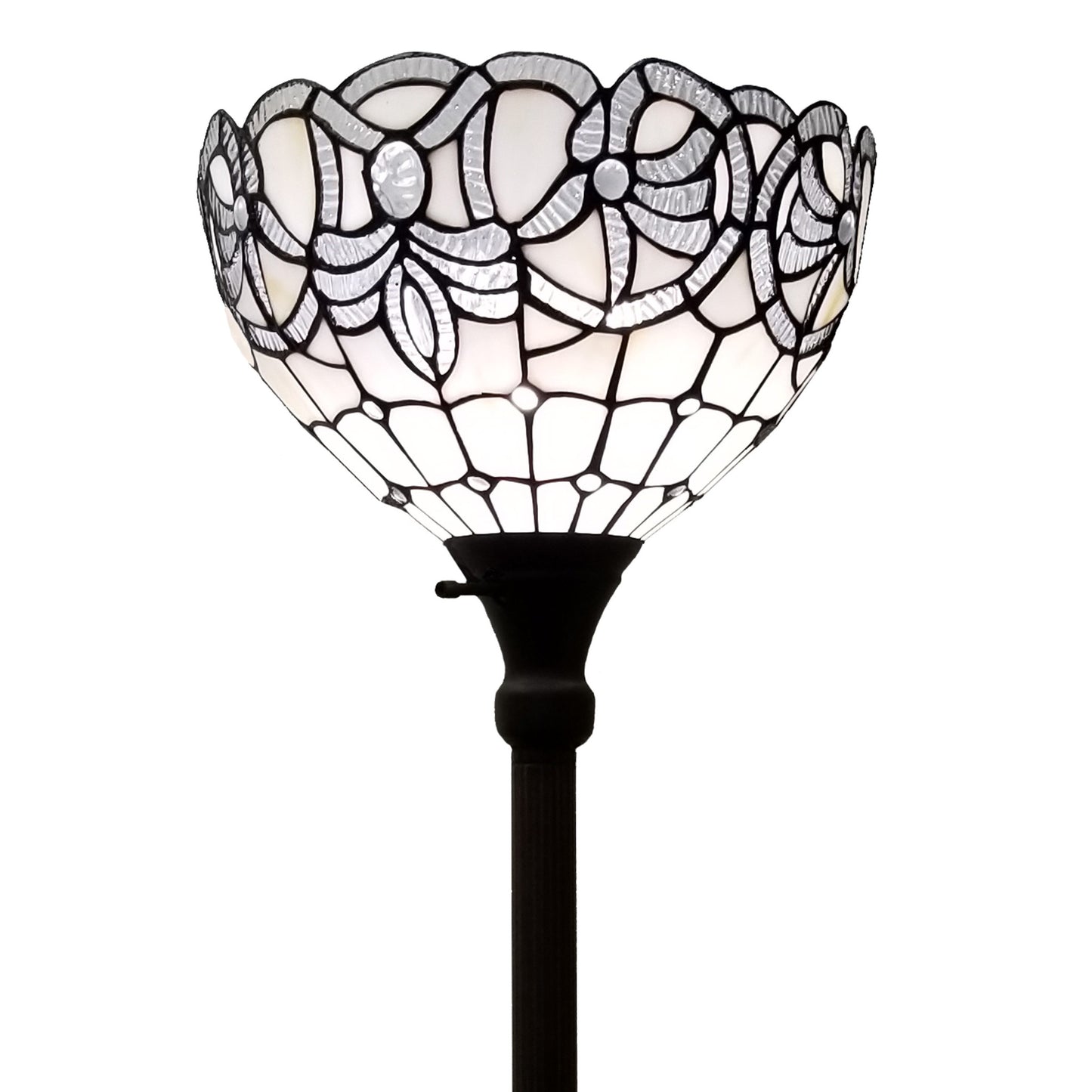 72" Brown Traditional Shaped Floor Lamp With Brown Stained Glass Bowl Shade - Homeroots - Flyclothing LLC
