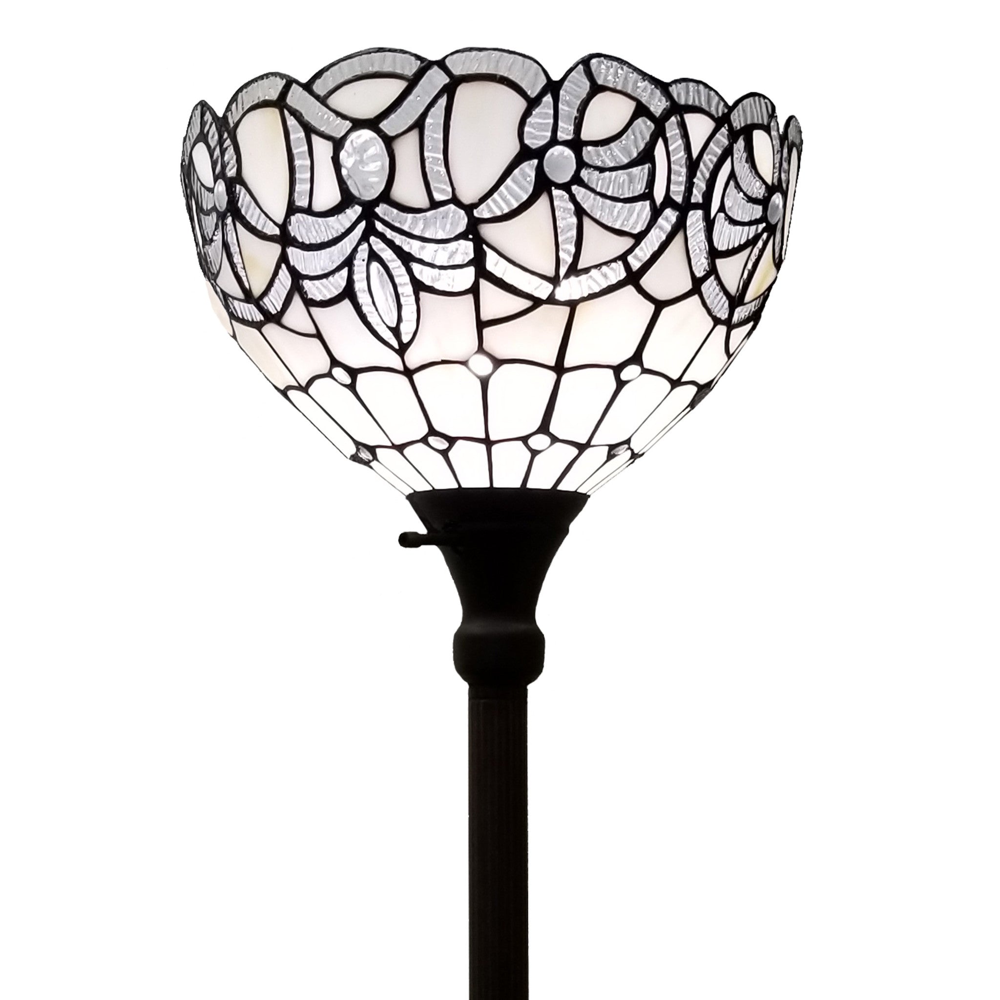 72" Brown Traditional Shaped Floor Lamp With Brown Stained Glass Bowl Shade - Homeroots - Flyclothing LLC