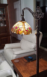 62" Brown Traditional Shaped Floor Lamp With Brown And Red Stained Glass Bowl Shade - Homeroots - Flyclothing LLC