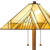 62" Brown Two Light Beige And Brown Geometric Stained Glass Floor Lamp - Homeroots - Flyclothing LLC
