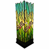 18" Dark Brown Table Lamp With Green and Black Shade - Homeroots