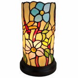 10" Red and Beige Dragonfly Stained Glass Accent Lamp - Homeroots