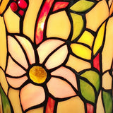 10" Red and Beige Dragonfly Stained Glass Accent Lamp - Homeroots - Flyclothing LLC