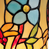 10" Red and Beige Dragonfly Stained Glass Accent Lamp - Homeroots - Flyclothing LLC