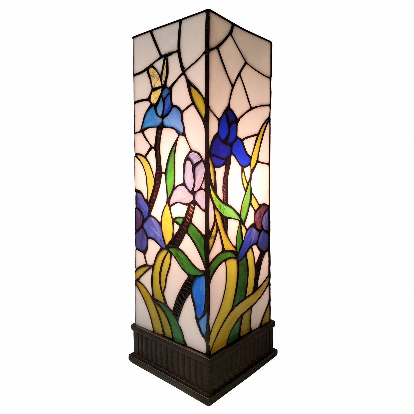 18" Tiffany Style Floral Dark Brown Base Table Lamp - Homeroots - Flyclothing LLC