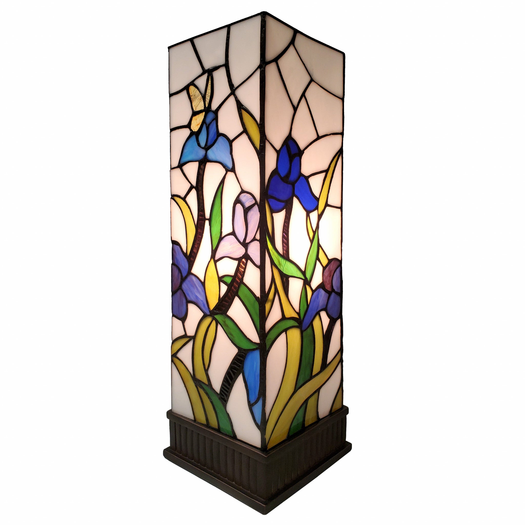 18" Tiffany Style Floral Dark Brown Base Table Lamp - Homeroots - Flyclothing LLC