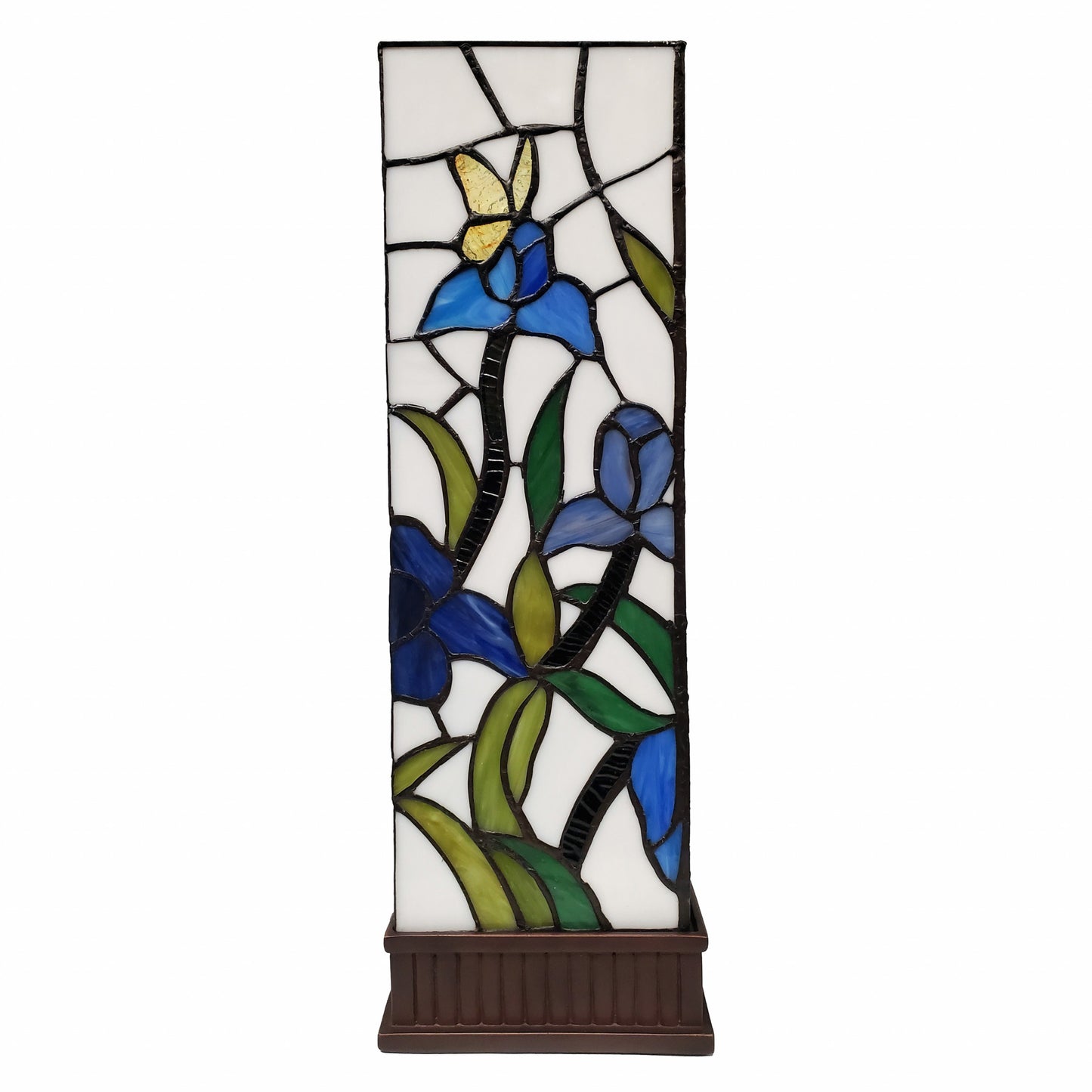18" Tiffany Style Floral Dark Brown Base Table Lamp - Homeroots - Flyclothing LLC