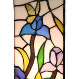 18" Tiffany Style Floral Dark Brown Base Table Lamp - Homeroots