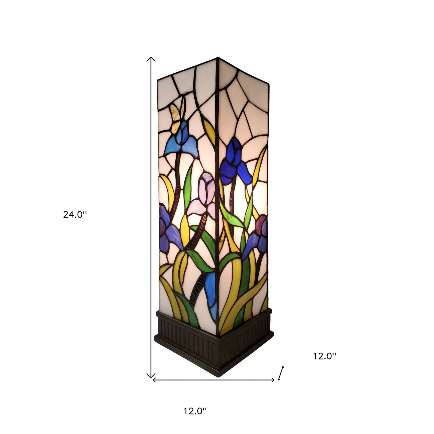 18" Tiffany Style Floral Dark Brown Base Table Lamp - Homeroots - Flyclothing LLC
