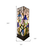 18" Tiffany Style Floral Dark Brown Base Table Lamp - Homeroots - Flyclothing LLC