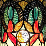 11" Beige and Orange Mosaic Tile Stained Glass Accent Lamp - Homeroots - Flyclothing LLC