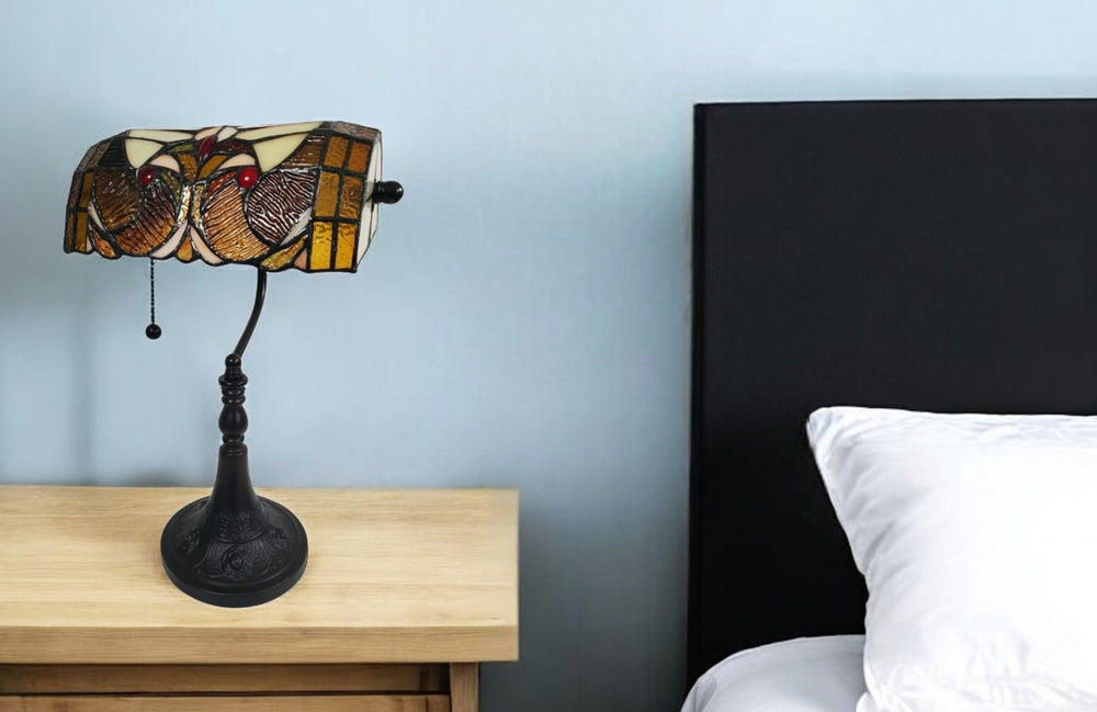 19" Dark Brown Candlestick Table Lamp With Beige Dome Shade - Homeroots - Flyclothing LLC