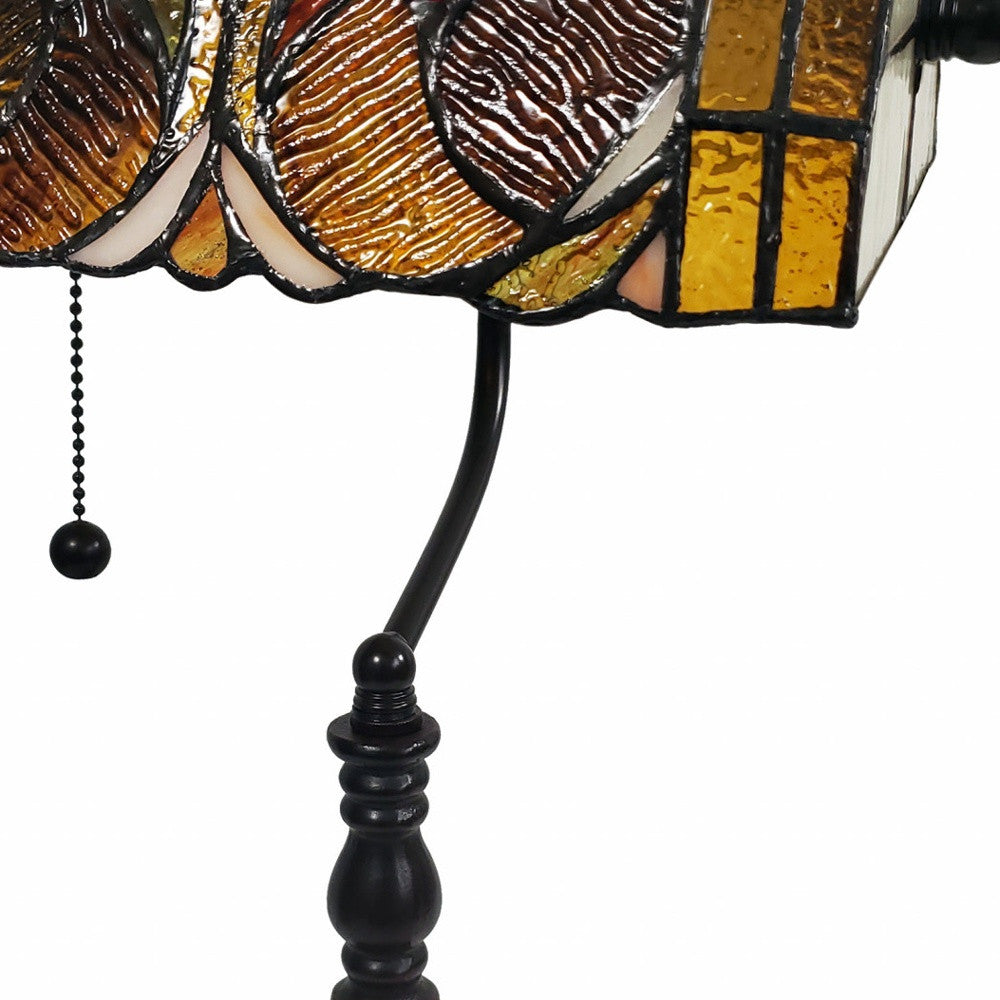 19" Dark Brown Candlestick Table Lamp With Beige Dome Shade - Homeroots - Flyclothing LLC
