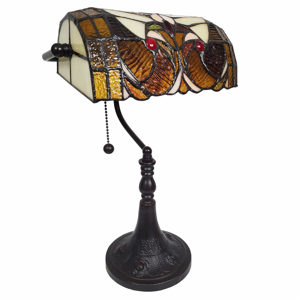19" Dark Brown Candlestick Table Lamp With Beige Dome Shade - Homeroots - Flyclothing LLC