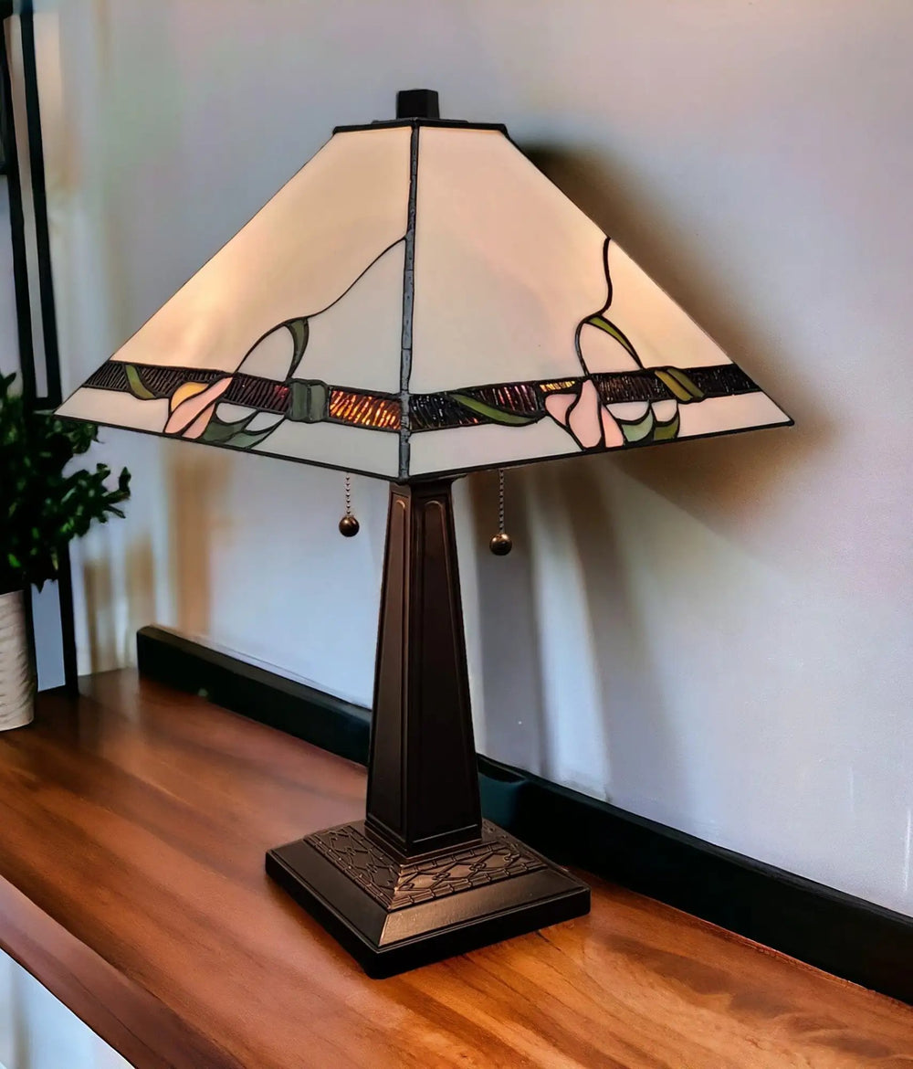 22" Dark Brown Metal Two Light Candlestick Table Lamp With Ivory Shade - Homeroots