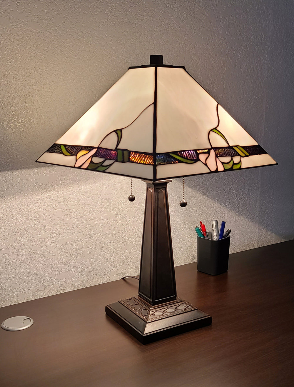 22" Dark Brown Metal Two Light Candlestick Table Lamp With Ivory Shade - Homeroots - Flyclothing LLC