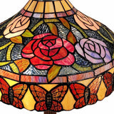 23" Dark Brown Metal Two Light Candlestick Table Lamp With Red and Black Shade - Homeroots - Flyclothing LLC