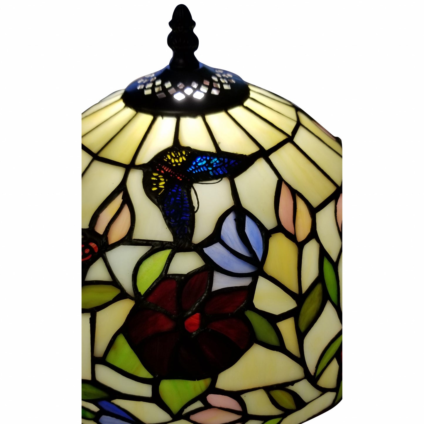 19" Dark Brown Metal Candlestick Table Lamp With Red and Black Dome Shade - Homeroots - Flyclothing LLC