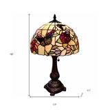 19" Dark Brown Metal Candlestick Table Lamp With Red and Black Dome Shade - Homeroots - Flyclothing LLC