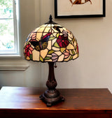 19" Dark Brown Metal Candlestick Table Lamp With Red and Black Dome Shade - Homeroots - Flyclothing LLC