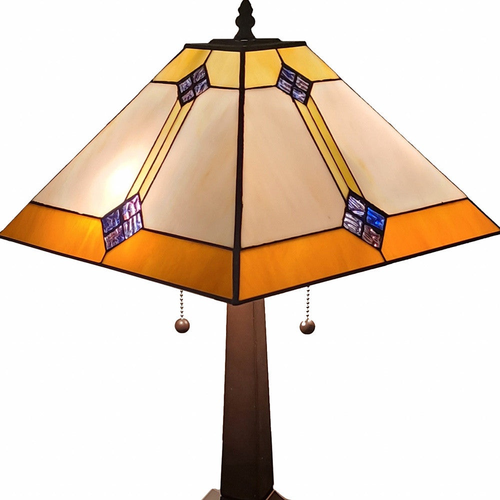 21" Dark Brown Metal Two Light Candlestick Table Lamp With Beige Shade - Homeroots - Flyclothing LLC