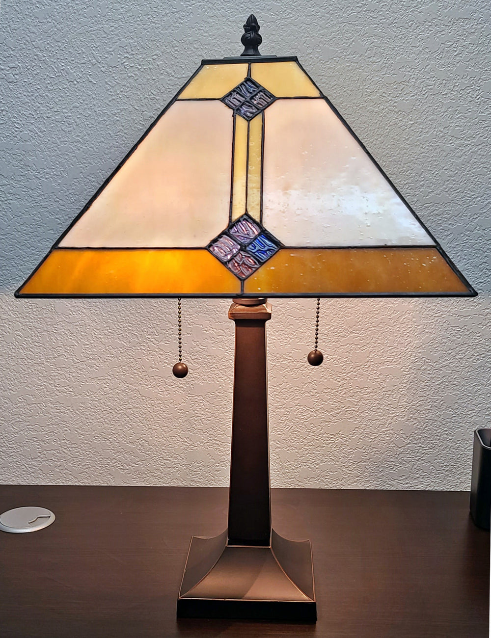 21" Dark Brown Metal Two Light Candlestick Table Lamp With Beige Shade - Homeroots - Flyclothing LLC