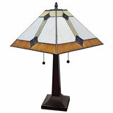 21" Dark Brown Metal Two Light Candlestick Table Lamp With Beige Shade - Homeroots