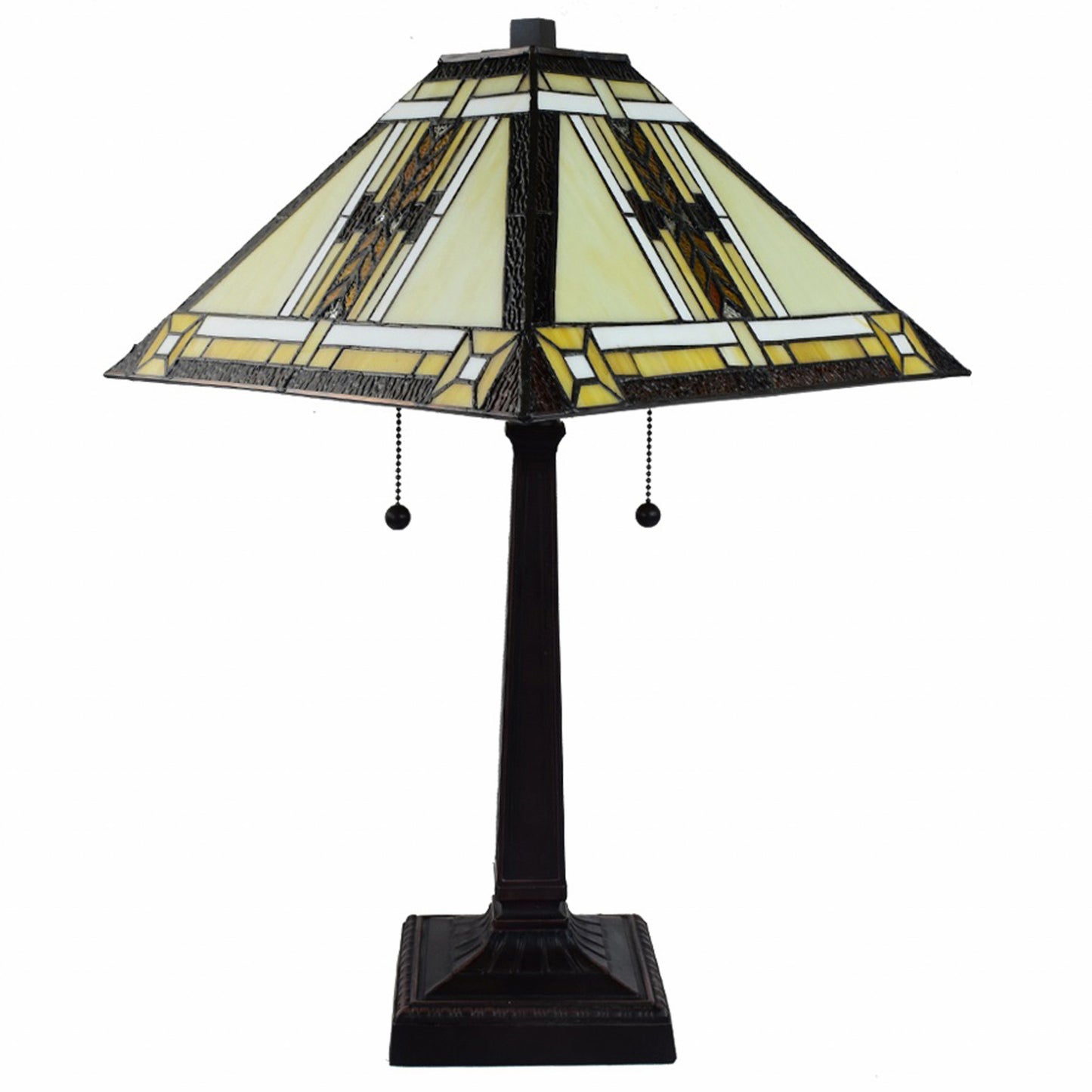 22" Dark Brown Metal Two Light Candlestick Table Lamp With Beige Shade - Homeroots - Flyclothing LLC