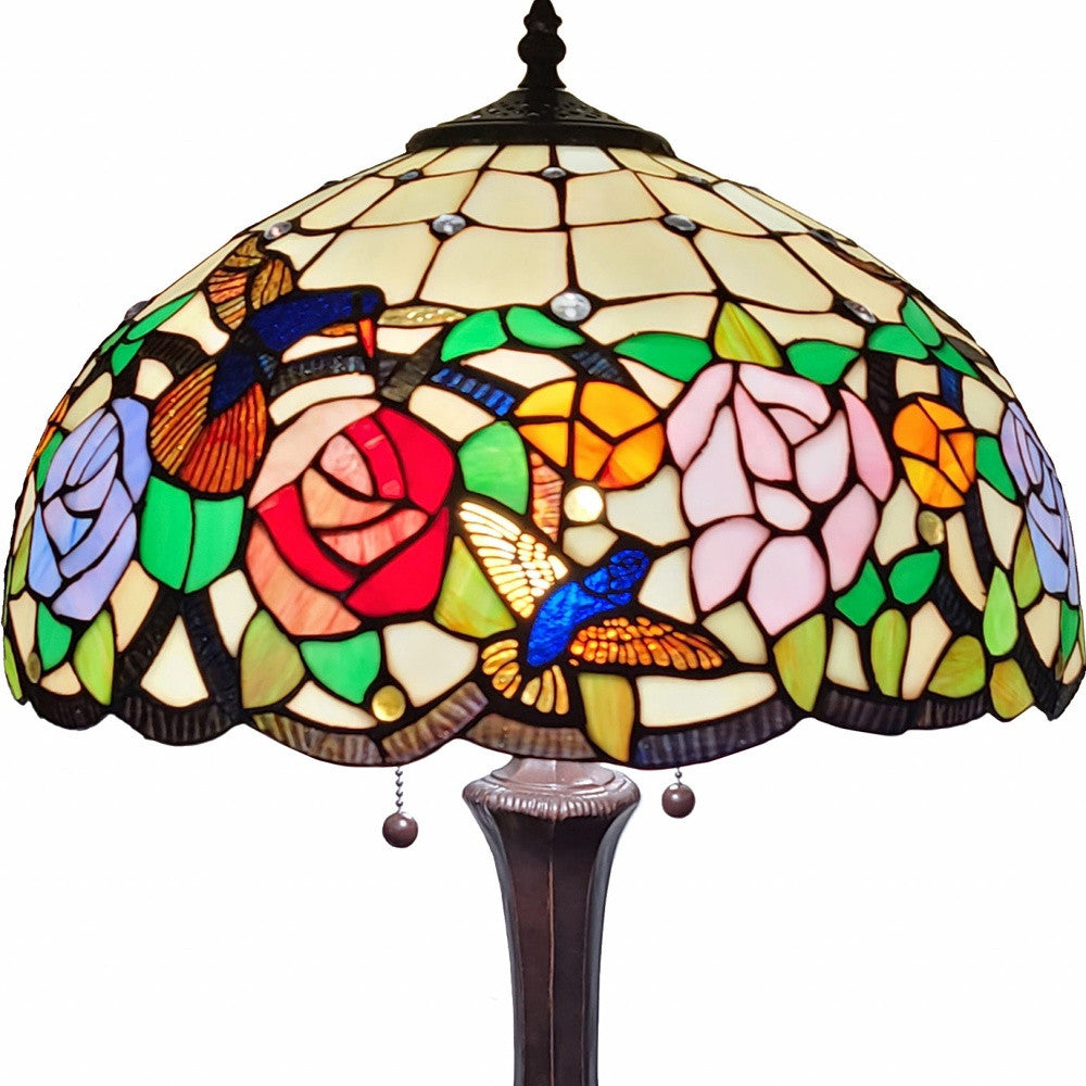 23" Dark Brown Metal Two Light Candlestick Table Lamp With Brown and Ivory Shade - Homeroots - Flyclothing LLC