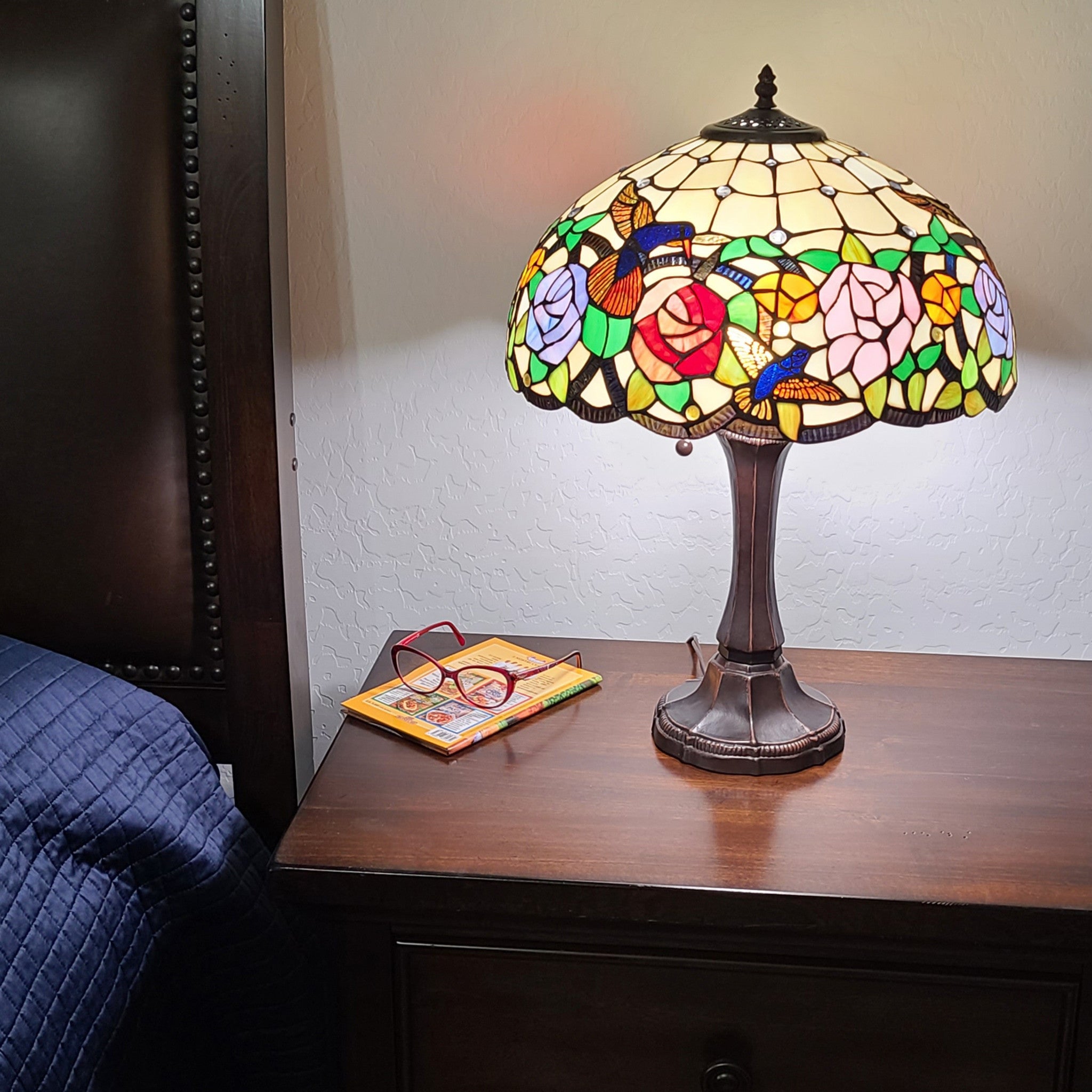 23" Dark Brown Metal Two Light Candlestick Table Lamp With Brown and Ivory Shade - Homeroots - Flyclothing LLC