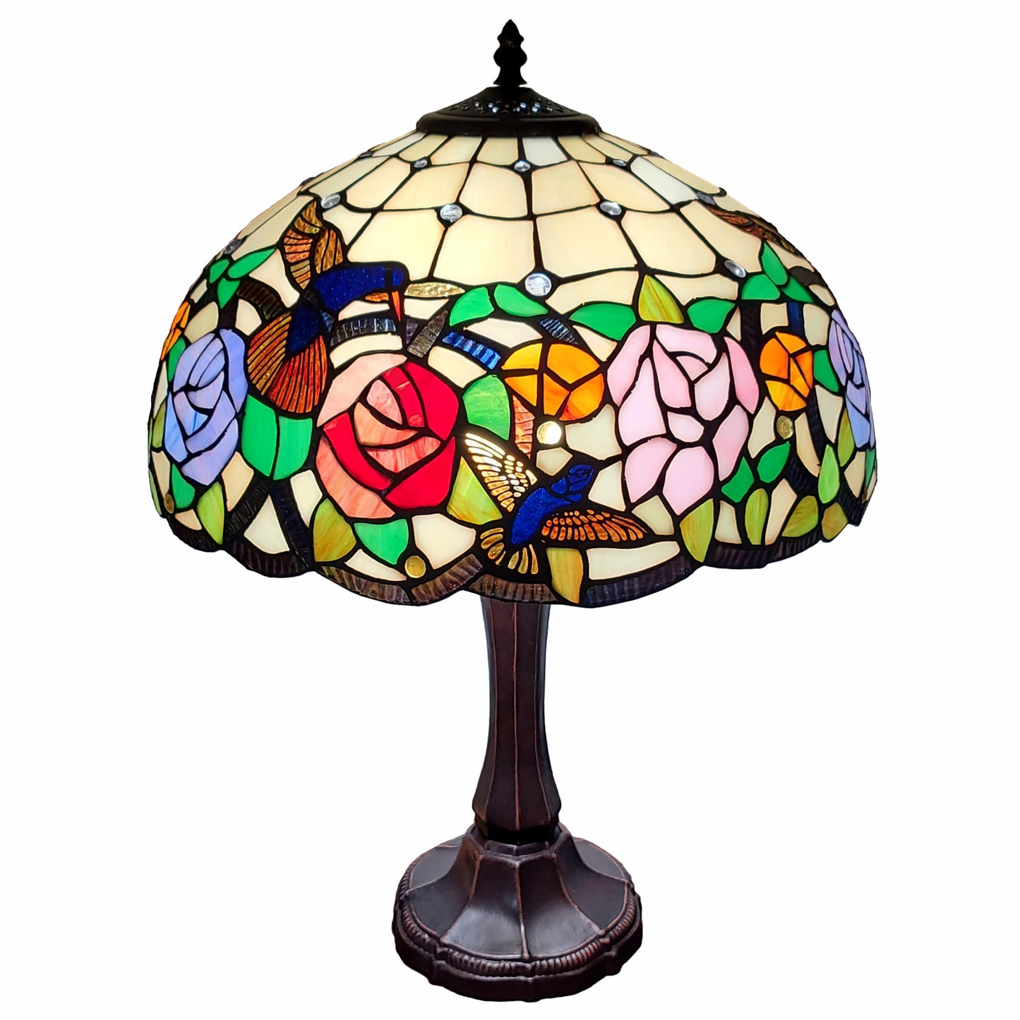 23" Dark Brown Metal Two Light Candlestick Table Lamp With Brown and Ivory Shade - Homeroots - Flyclothing LLC