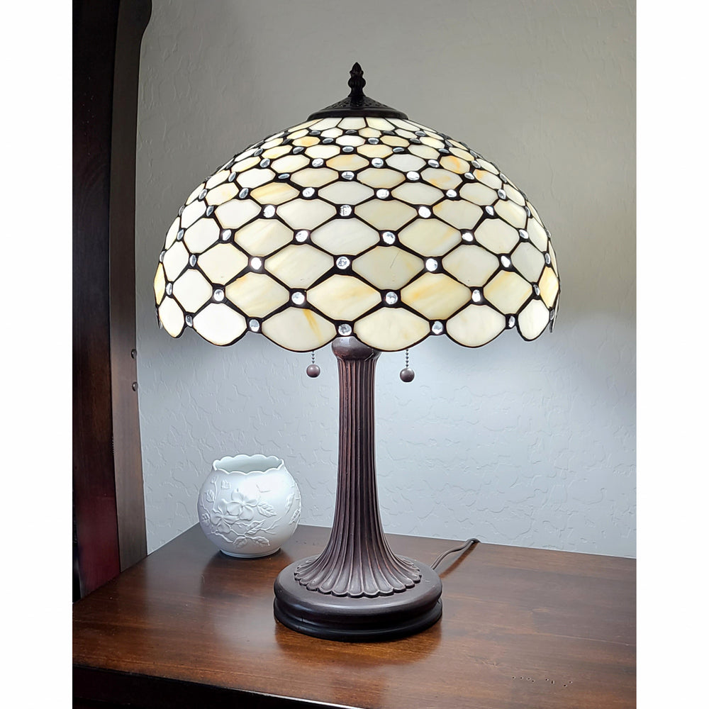 23" Dark Brown Metal Two Light Candlestick Table Lamp With White Shade - Homeroots - Flyclothing LLC