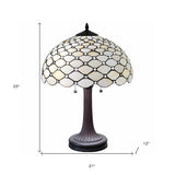 23" Dark Brown Metal Two Light Candlestick Table Lamp With White Shade - Homeroots - Flyclothing LLC