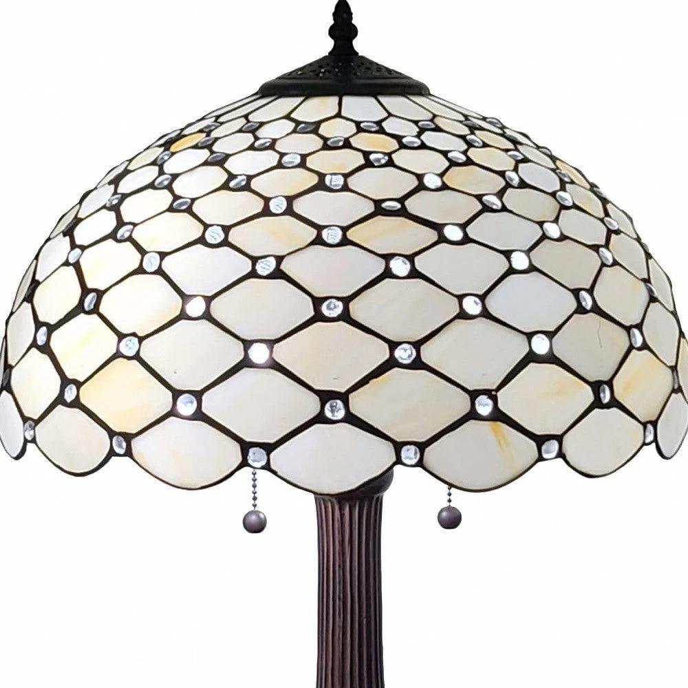 23" Dark Brown Metal Two Light Candlestick Table Lamp With White Shade - Homeroots - Flyclothing LLC