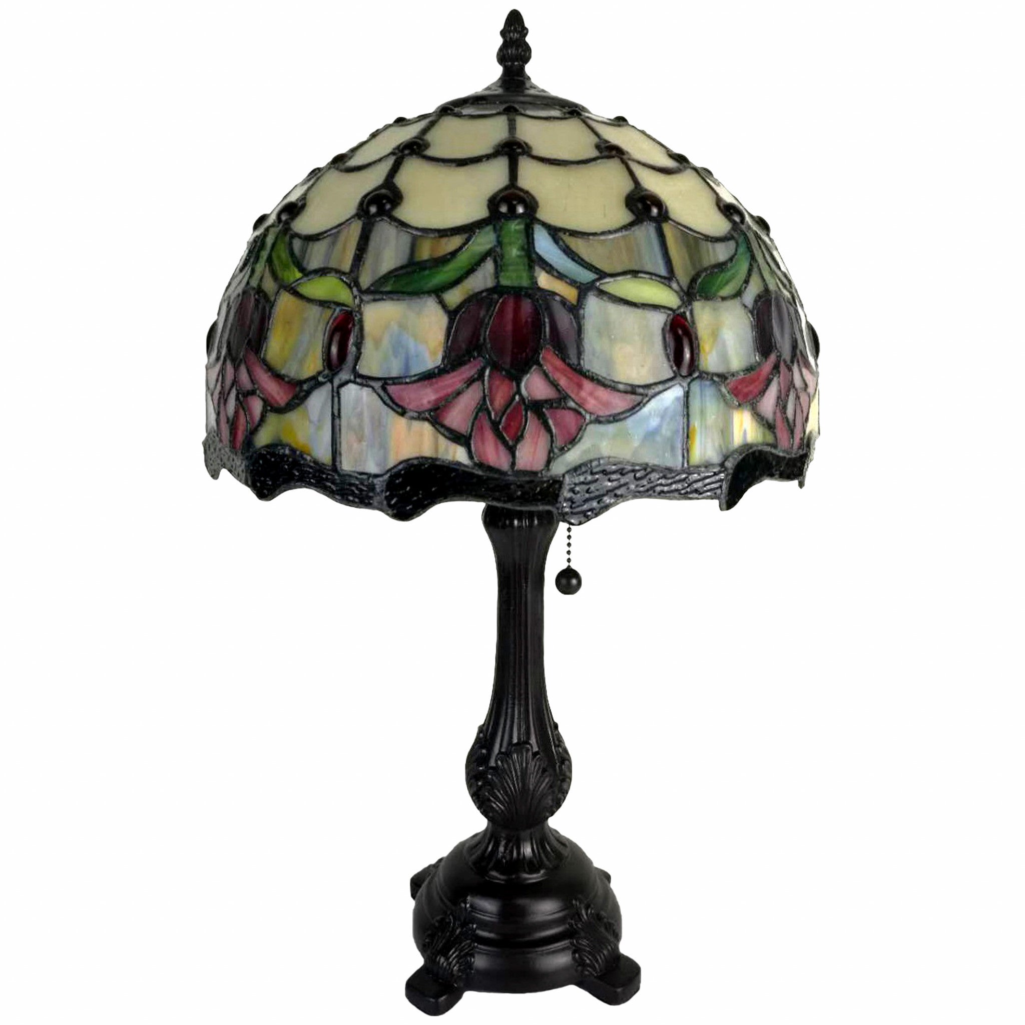 19" Dark Brown Metal Candlestick Table Lamp With Orange Dome Shade - Homeroots - Flyclothing LLC