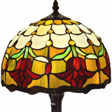 19" Dark Brown Metal Candlestick Table Lamp With Orange Dome Shade - Homeroots - Flyclothing LLC